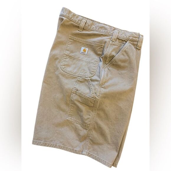 Carhartt Relaxed Fit Khaki Carpenter Cargo Shorts Size 46 - Picture 1 of 11